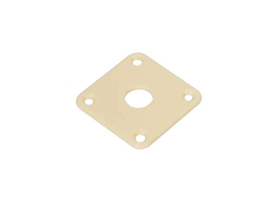 Jack plate, square, plastic 33x33mm, flat Andbadguitars